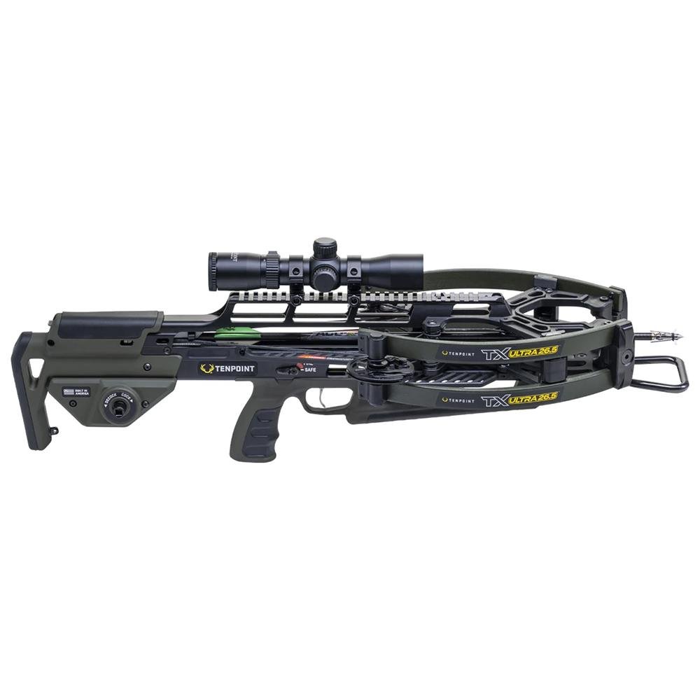 TenPoint TX Ultra 26.5 Crossbow Package ACUslide MAXX RangeMaster 100 Scope Moss Green - Tenpoint