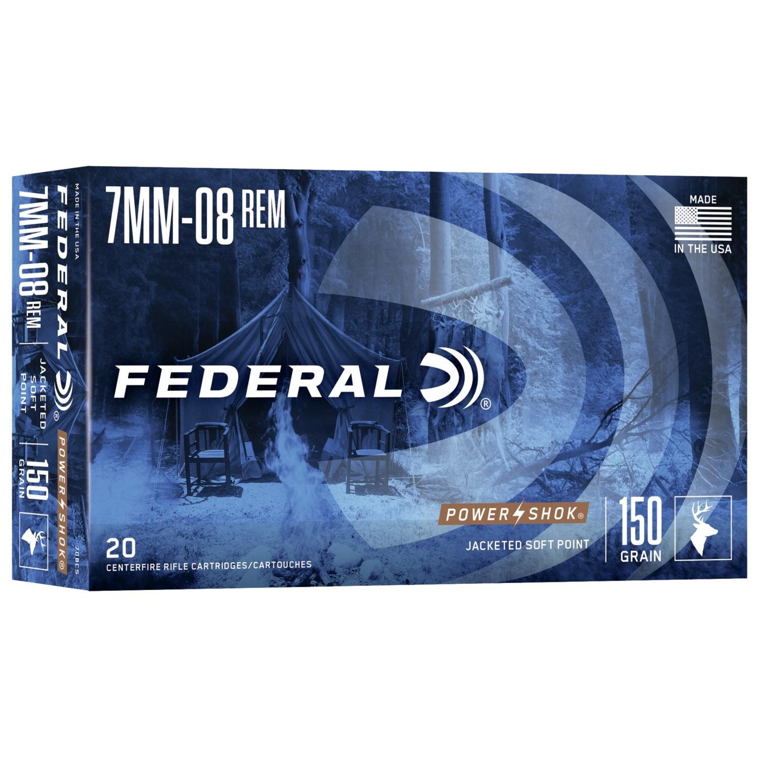 Federal 708CS 7mm-08 Rem 150 Grain Jacketed Soft Point 20 Rounds