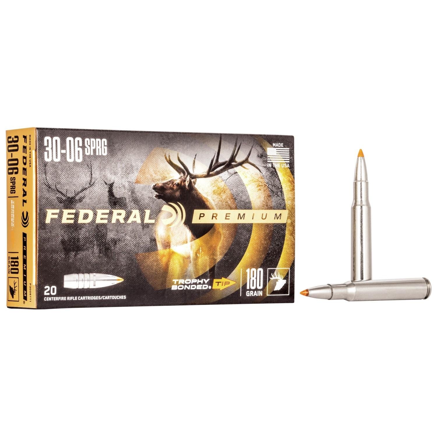 Federal P3006TT1 30-06 Springfield 180 Grain Trophy Bonded Tip 20 Rounds - Federal Premium Ammunition - TROPHY BONDED TIP