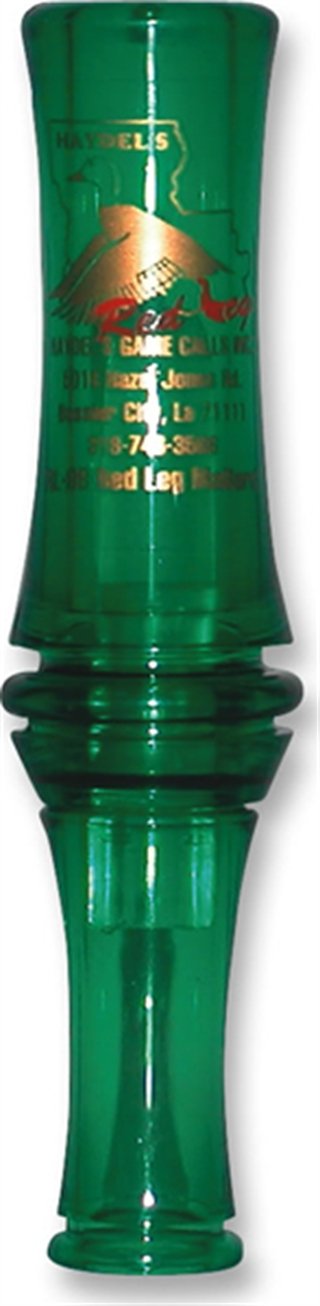Haydel's RL99 Redleg Mallard Duck Call Double Reed Green Plastic - HAY - DUCKS