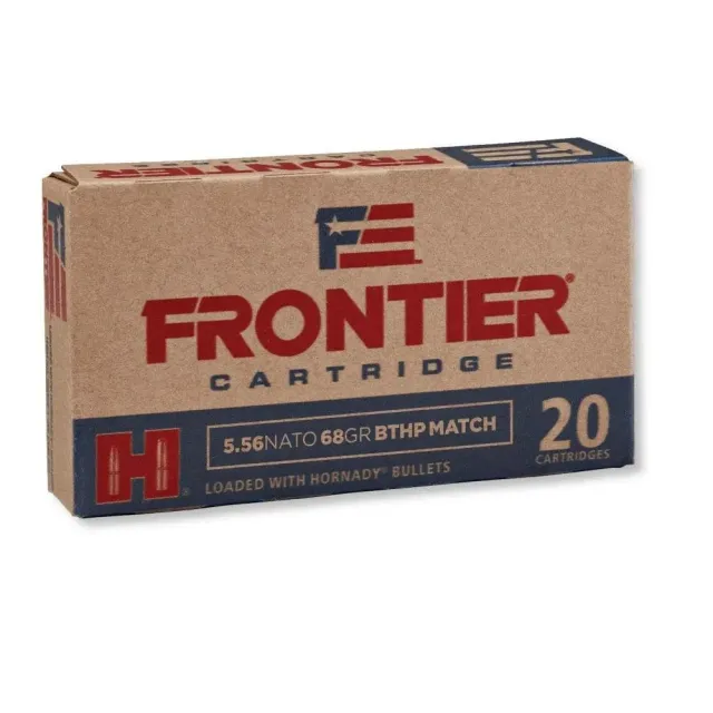 Hornady Frontier NATO Rifle Ammunition 5.56mm 68 gr BTHP-MATCH 500/ct Case (25-20/ct Boxes) - Frontier Cartridge - 5.56 NATO for sale at TheGunDock