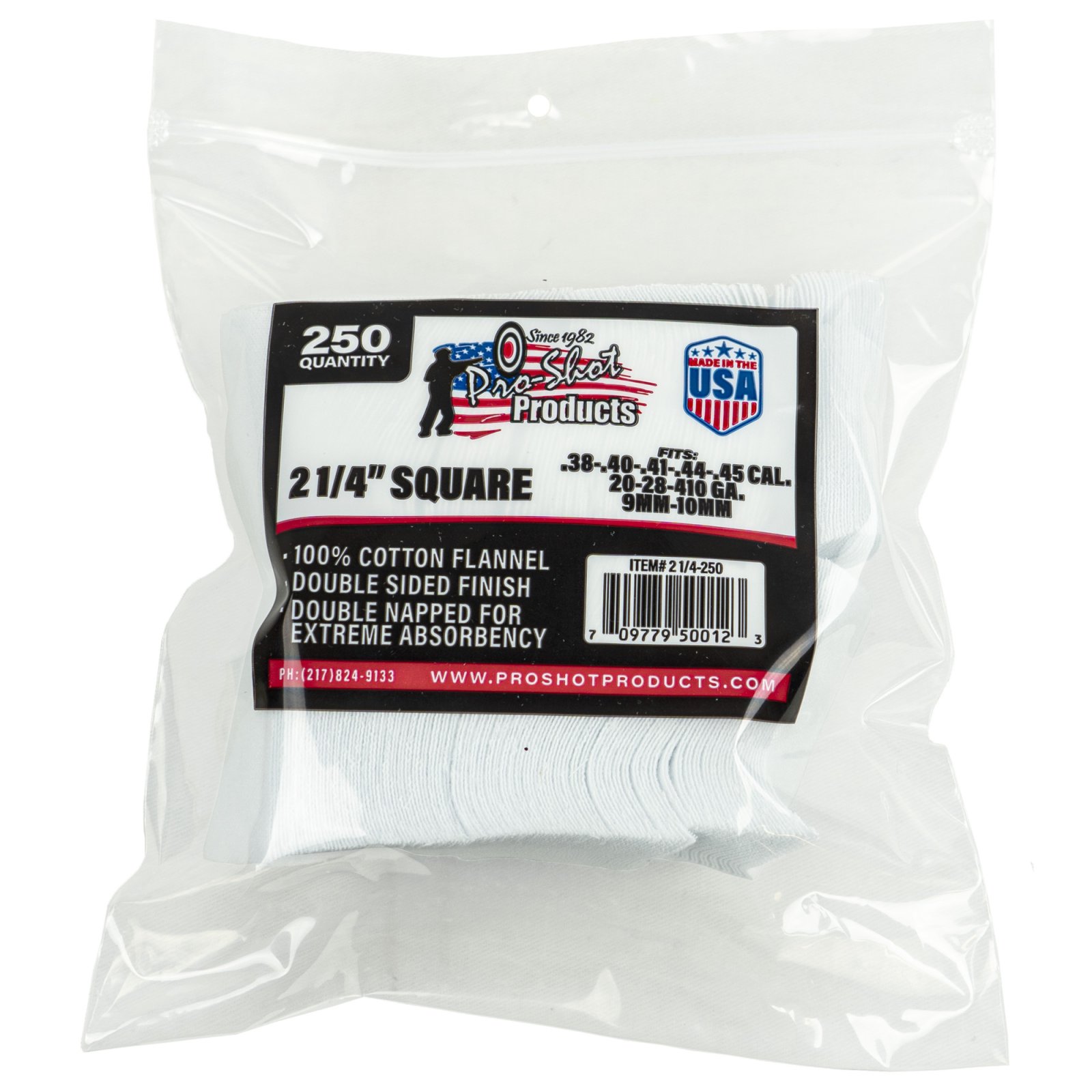 Buy PRO-SHOT PRODUCTS Patches 38-45Cal/20-410 Ga 2.25" 250/Pack Bag (21/4-250) online