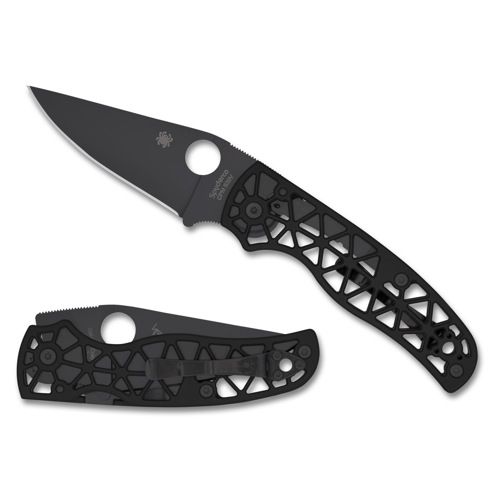 Spyderco C266BKALBKP Edgerati 3.57" Drop Point Black CPM S30V Knife - Spyderco