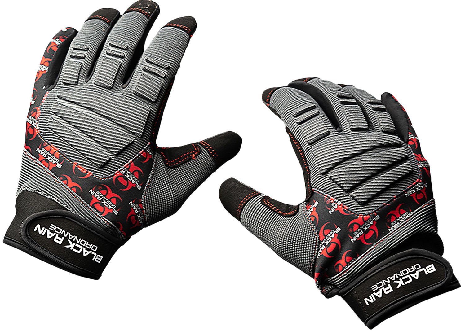 Black Rain Ordnance TACTGLOVEGRY/BLK/RDL Tactical Gloves Black/Gray/Red... - BRO