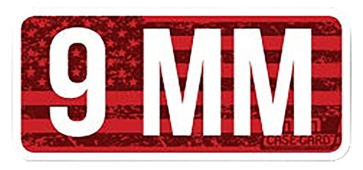 MTM Ammo Caliber Labels 9mm 8 Pack 2.25"x1.08" Red/White - MTM Case-Gard - 9MM