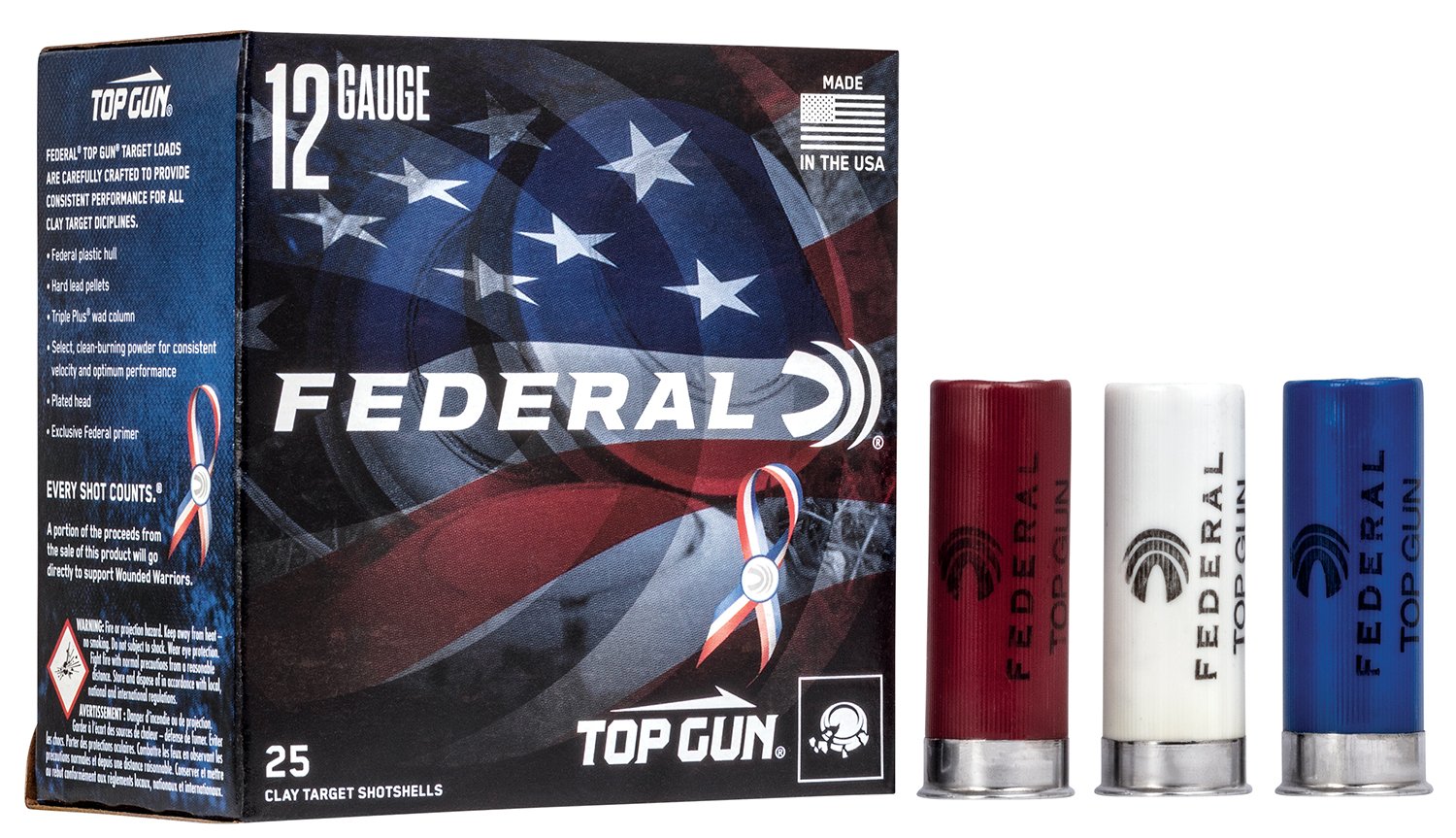 Federal TGL12US 8USA 12 Gauge USA 250th 12GA 2-3/4" 1-1/8OZ #8 - Federal Premium Ammunition - 12 GAUGE