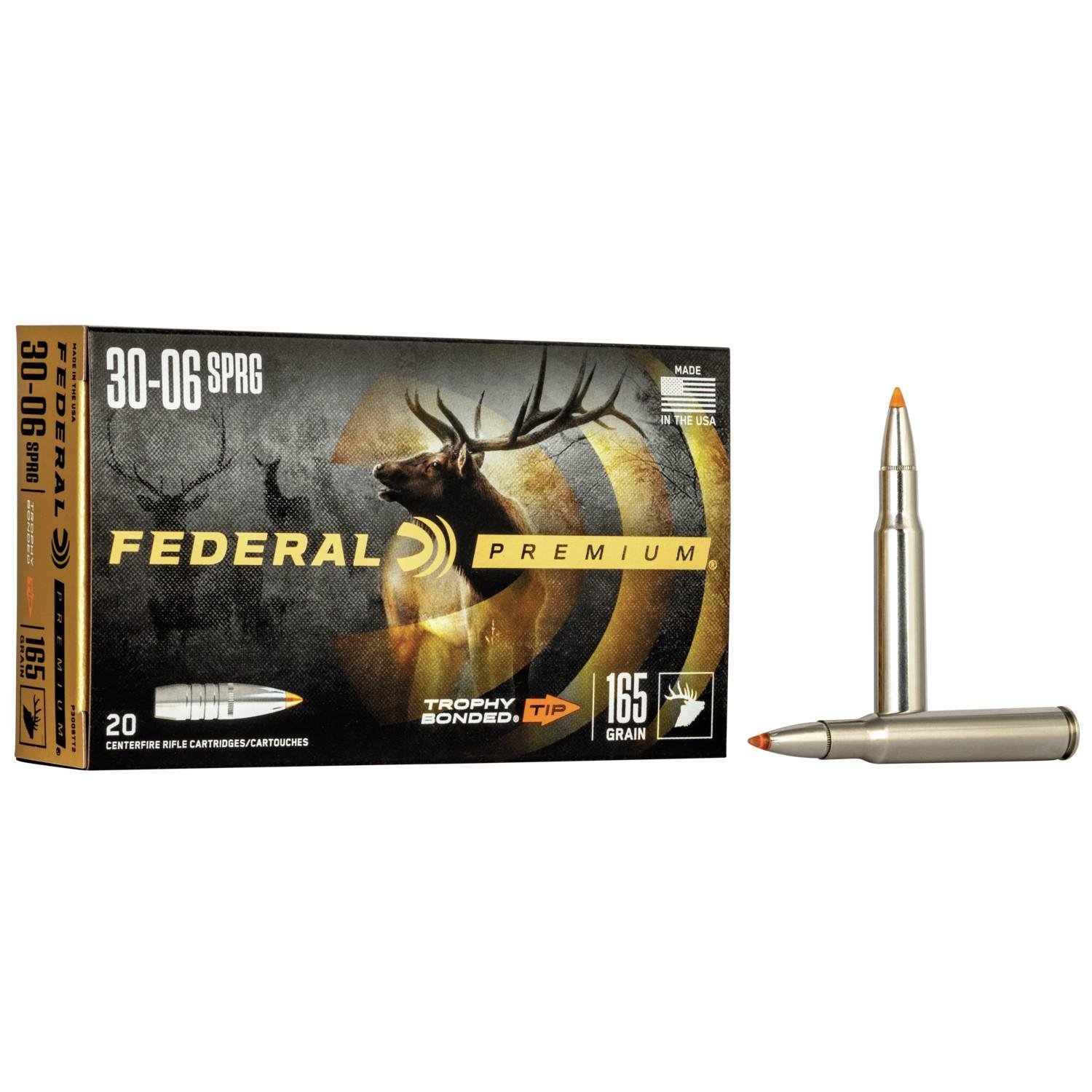Federal P3006TT2 30-06 Springfield 165 Grain Trophy Bonded Tip 20 Rounds