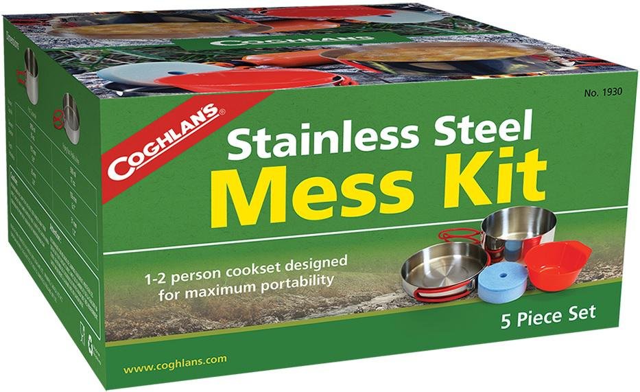 Coghlan's 1930 304 Stainless 5pc Mess Kit, Nested 1L Pot