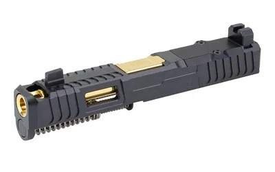 Zaffiri Precision Glock 19 Gen5 Chunk Ported Slide Black/Gold - Zaffiri Precision