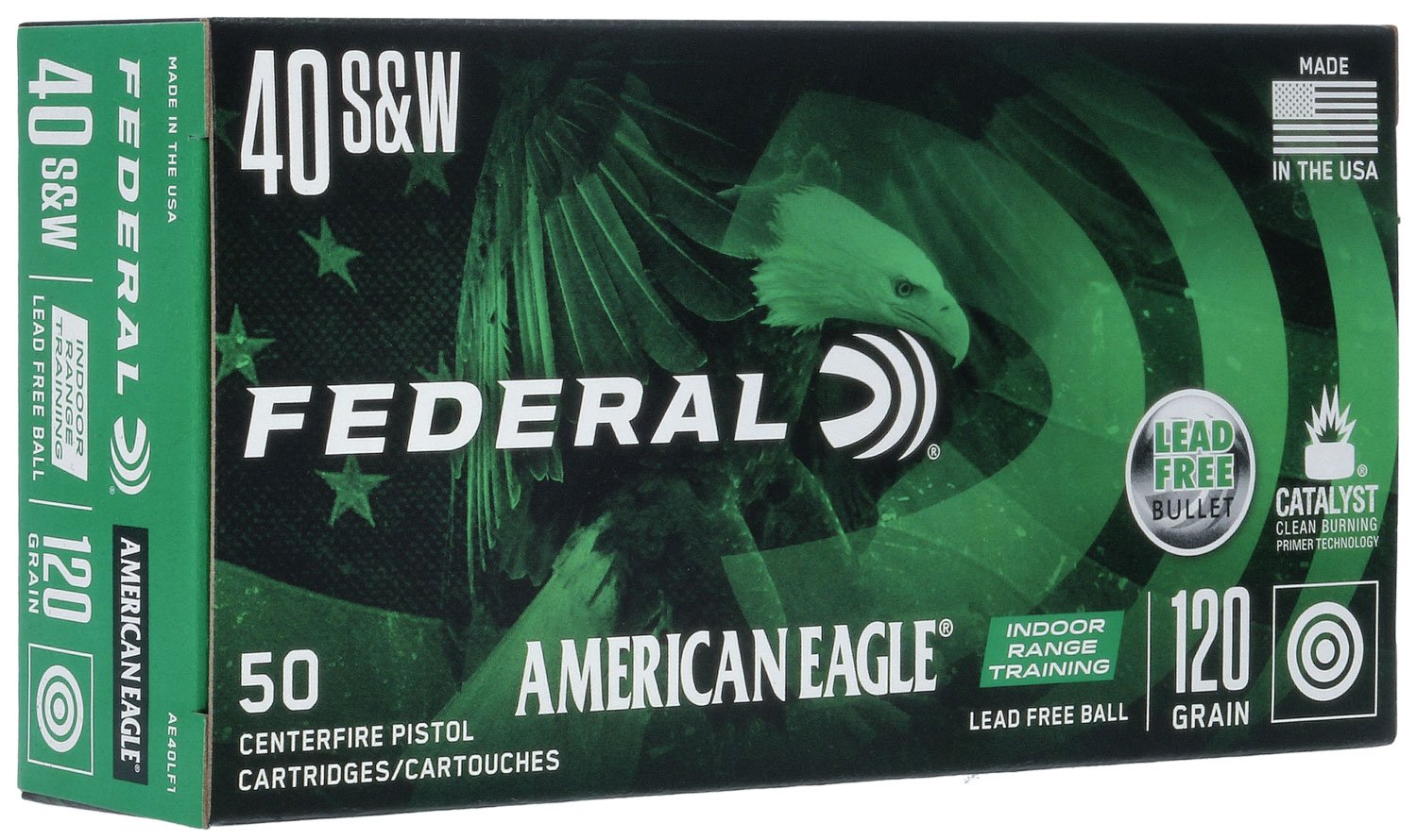Federal AE40LF1 American Eagle Indoor Range Training 40S&W 120gr Lead... - Federal Premium Ammunition - LEAD-FREE IRT