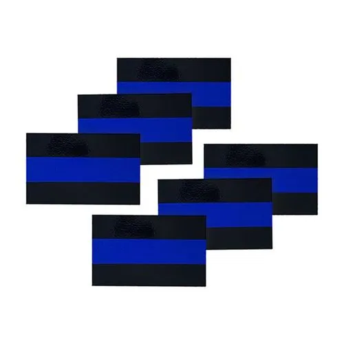 Buy Reflective Thin Blue Line License Plate Stickers, 1 x .75 Inches, 6 Pack online