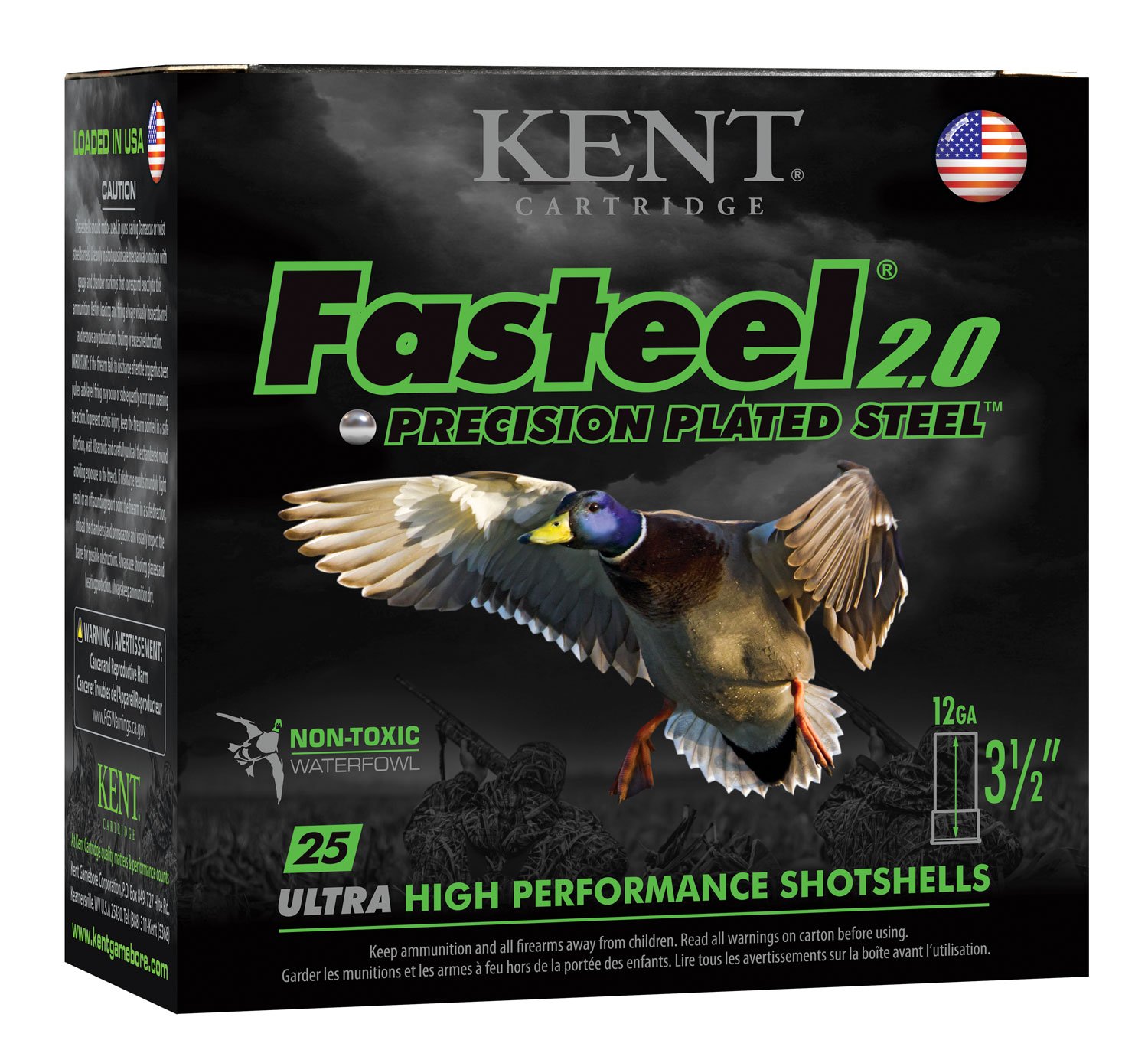 Kent Cartridge K1235FS404 Fasteel 2.0 12 Gauge 3.5" 1 3/8 oz #4 Shot 25/Box