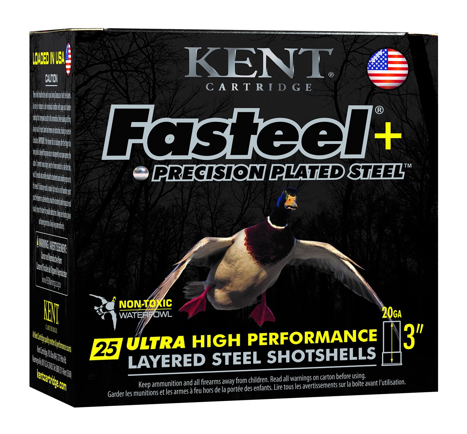 Kent Cartridge K203FSP284X6 Fasteel+ 20 Gauge 3" 1oz 4/6 Shot 25/Box - Kent Cartridge - 20 Gauge