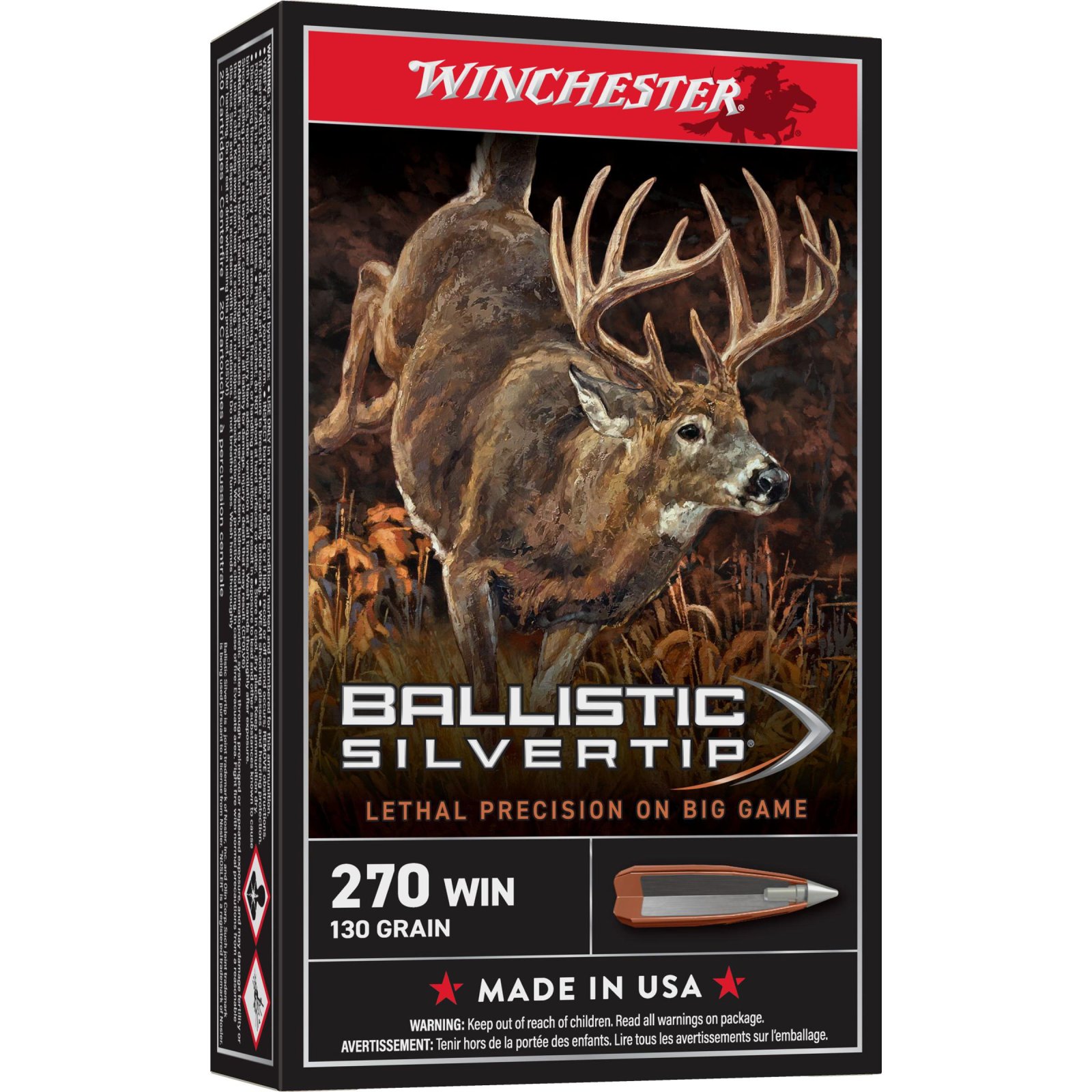 Supreme Ballistic Silvertip Ammo 270 130Gr Bst Winchester Sbst270 Win 130 - Winchester - RAPID CONTROLLED EXPANSION POLYMER TIP
