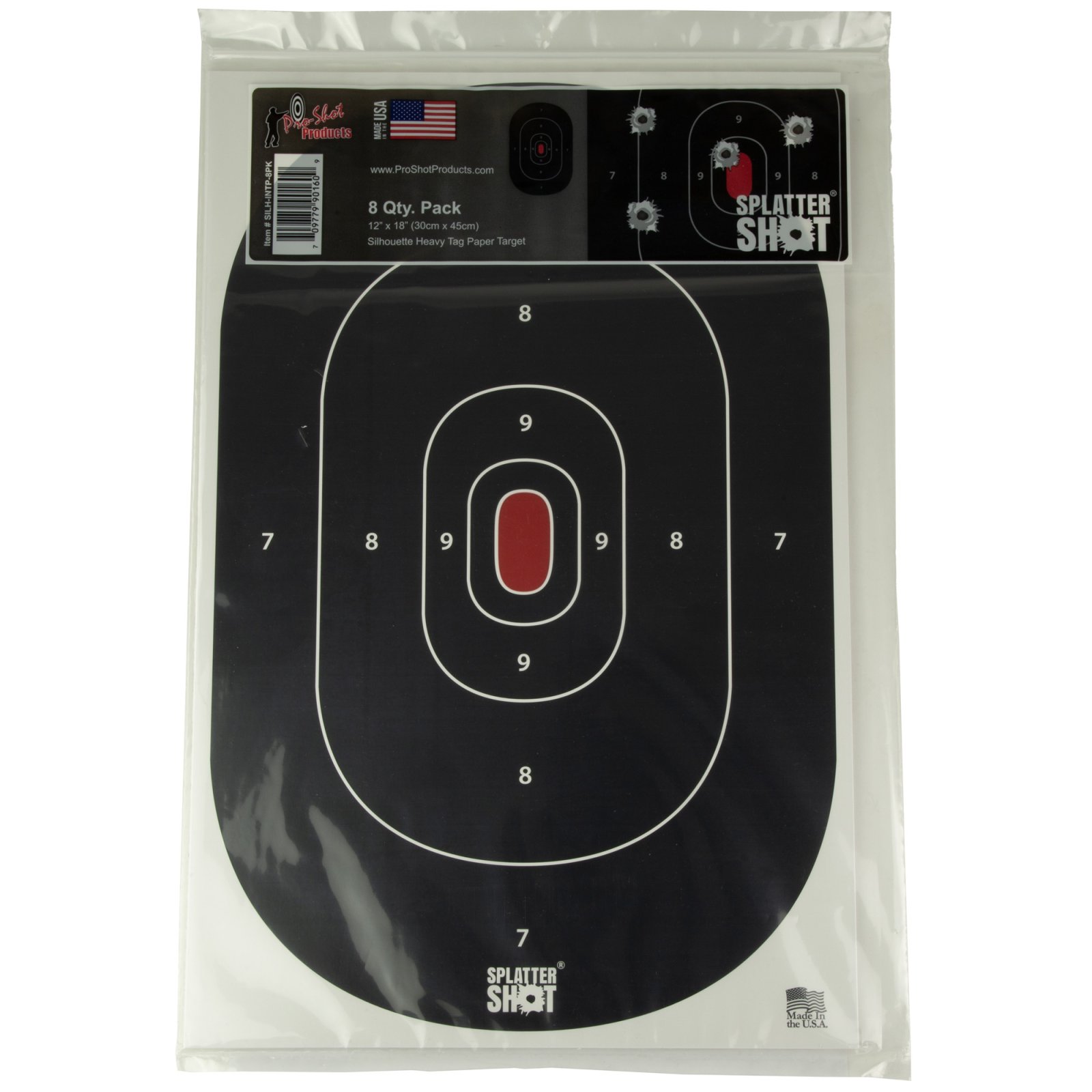 Buy Pro-Shot Silhouette Splatter Shot 12x17 Target, Tag Paper, 8 Pack online