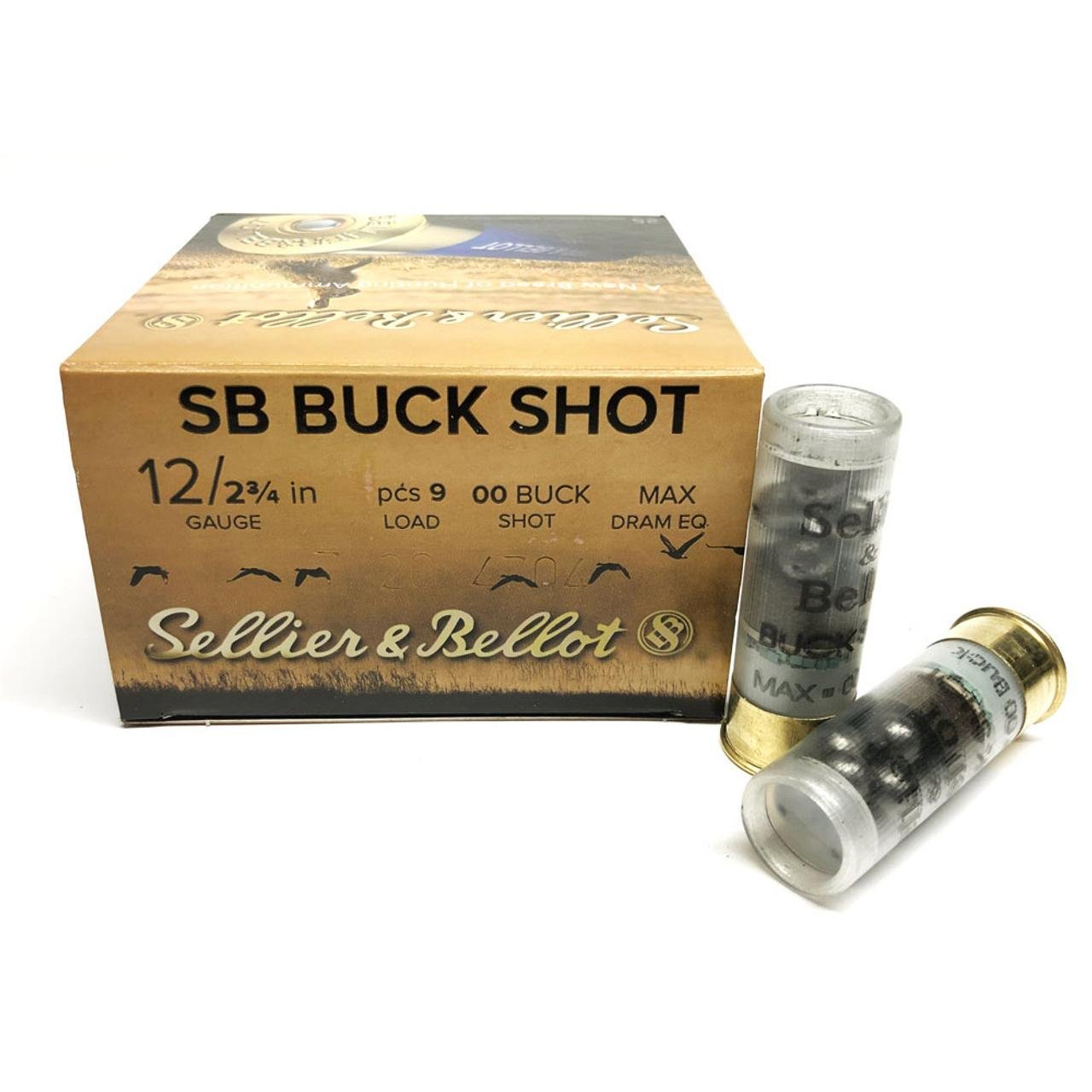 Sellier & Bellot SB12BSC 12 Gauge 2.75" 12 Pellet Buckshot Ammo 1.25oz