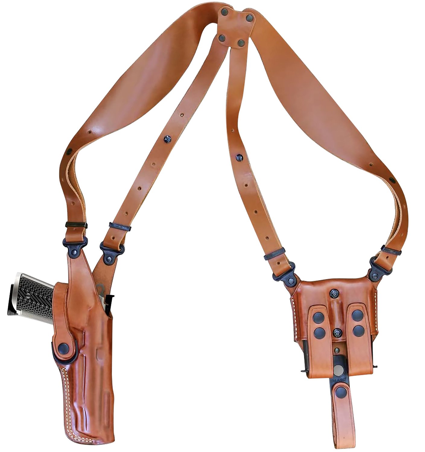 1791 Gunleather NSS-2.1-CBR-V-R Optic Ready Glock Shoulder Holster Brown - 1791 Gunleather - BROWN