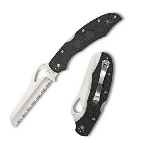 Spyderco Byrd Cara Cara 2 Rescue Serrated Lightweight Folding Knife Black BY17SBK2