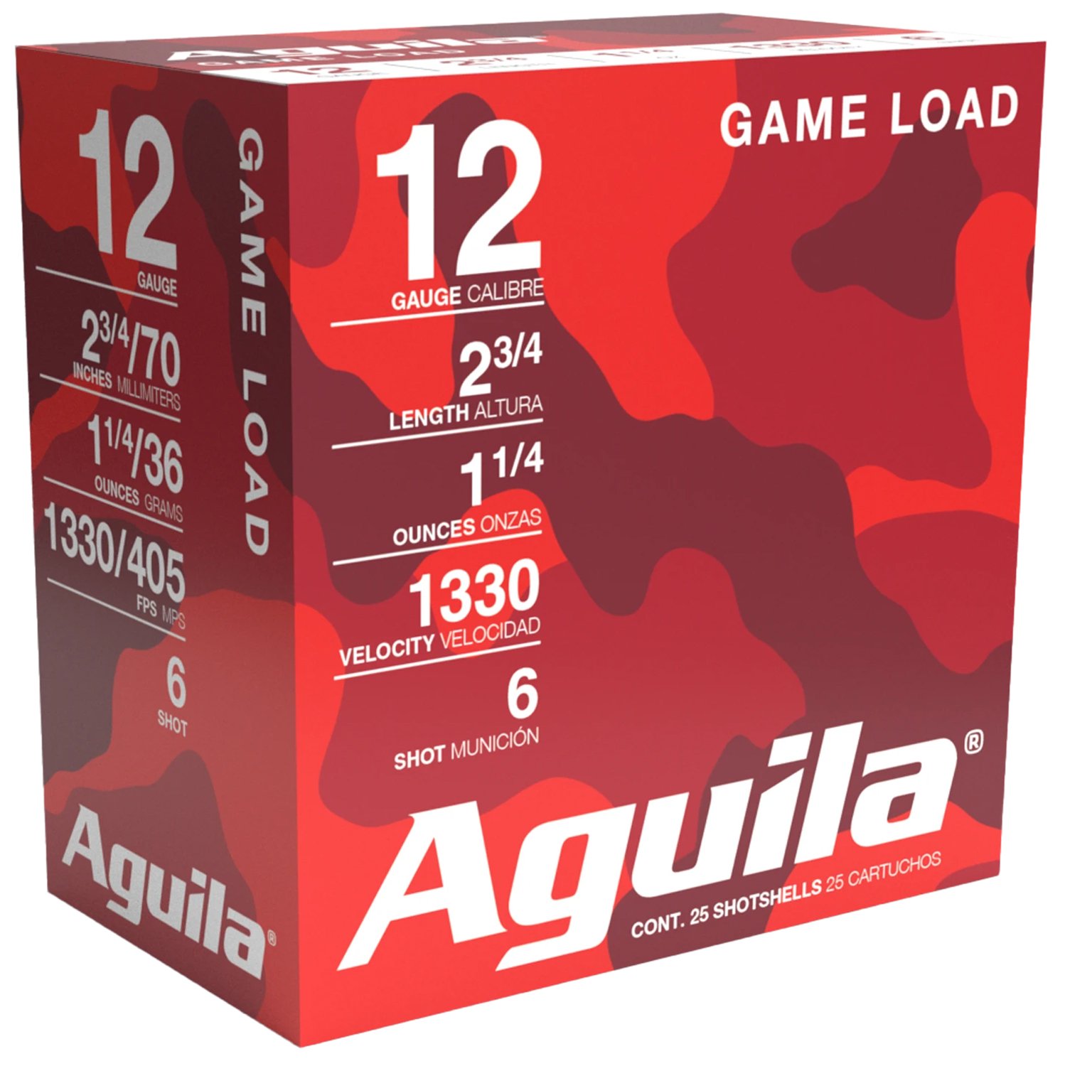 12 Ga Lead-6 1-1/4 oz 2-3/4" 25 Rds Aguila Shotgun Ammo - AGUILA AMMUNITION - 12 Gauge