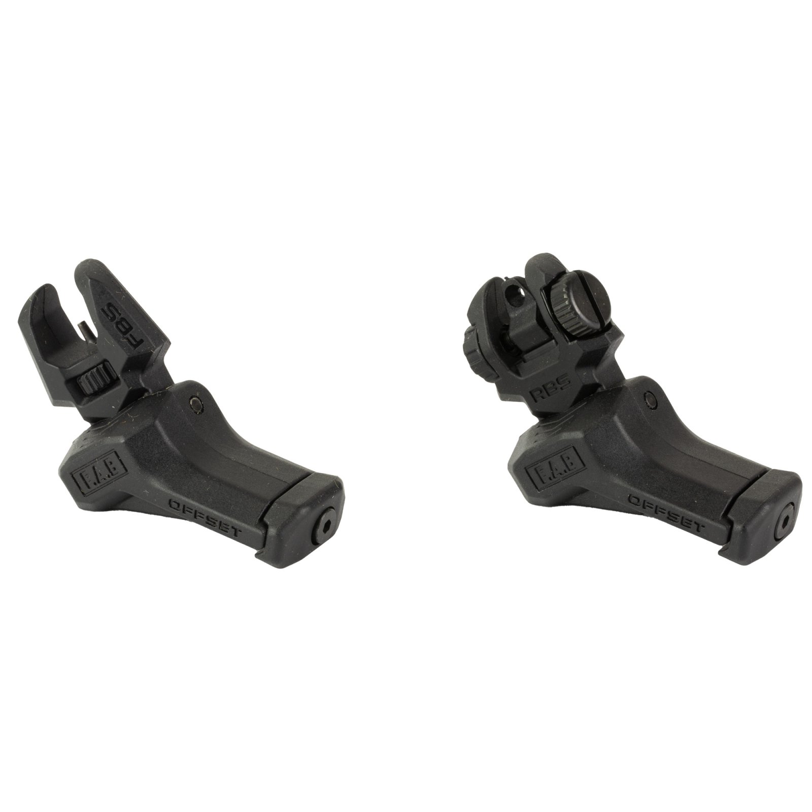 FAB Defense FXFRBSOSB Offset Flip-Up Sights Set Black Polymer/Metal AR-15