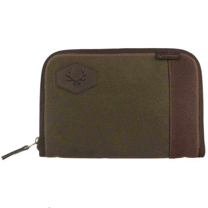 Evolution Outdoor 44379-EV Pistol Case, 12" Waxed Canvas, Green/Brown - Evolution Outdoor