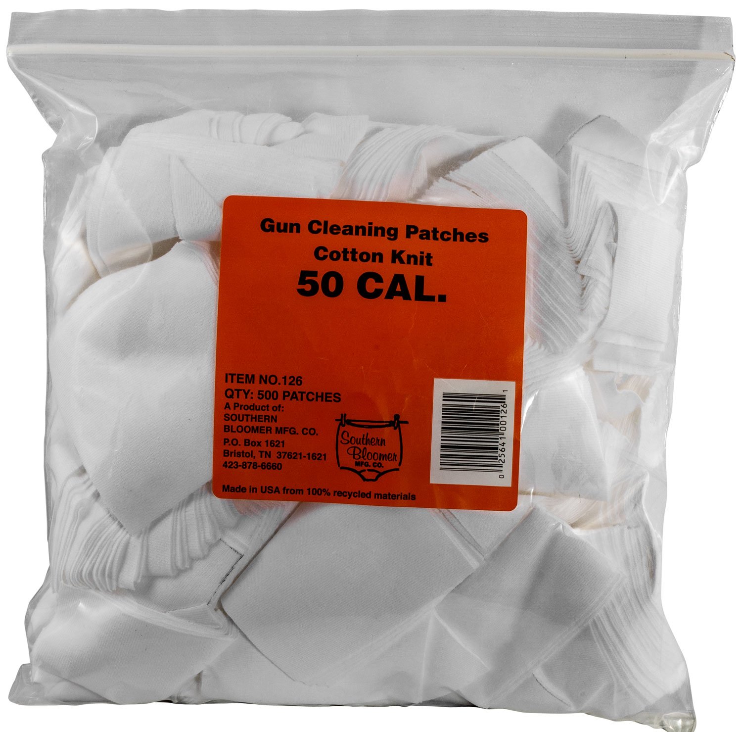 Sbloom Southern Bloomer 50 Caliber Cleaning Patches 500/Bag Md: 126 - SBC - 50 CALIBER