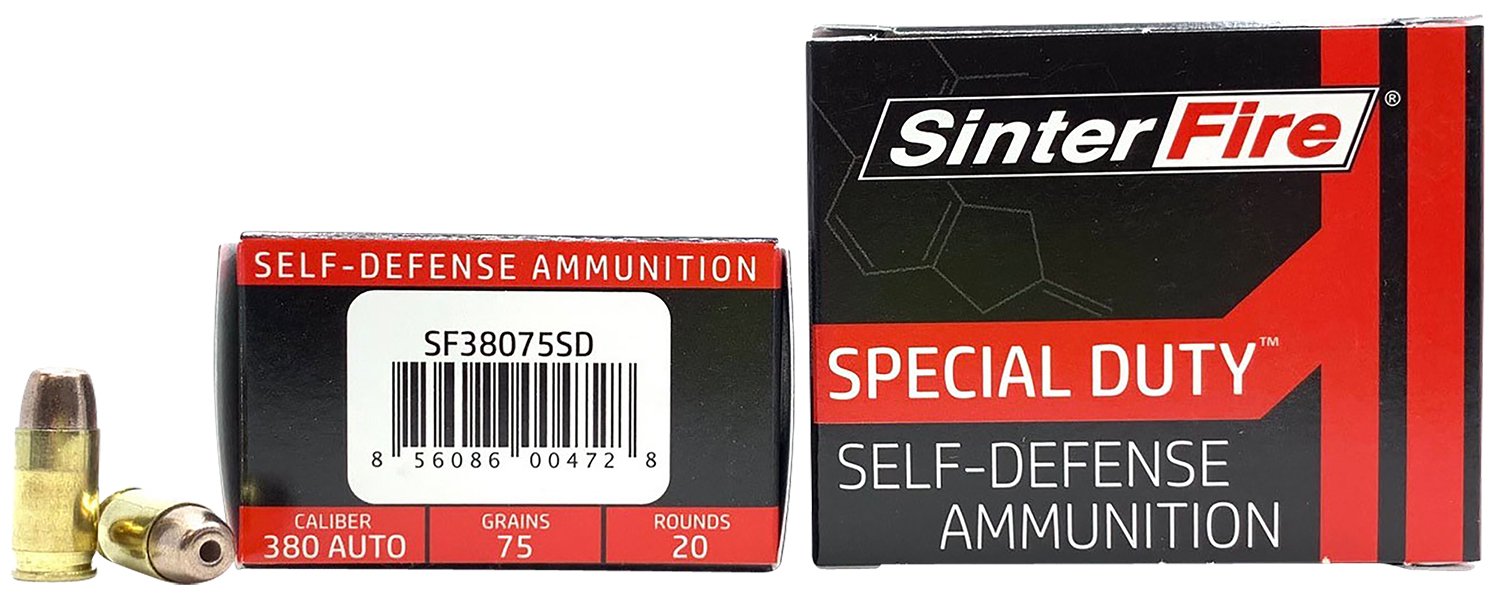 Sinterfire Special Duty Pistol Ammo 380 ACP 75 gr. HP 20 rd.
