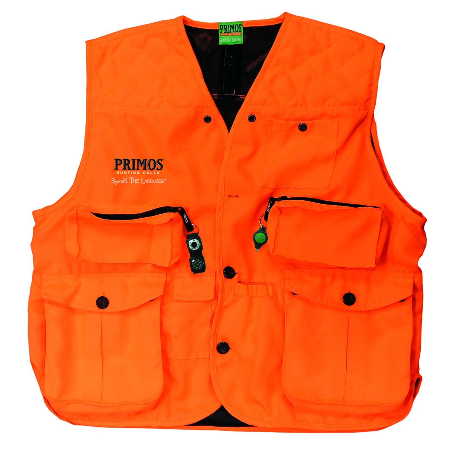 Primos 65703 Gunhunter Vest XL Blaze Orange Waterproof Storage Features - Primary Arms