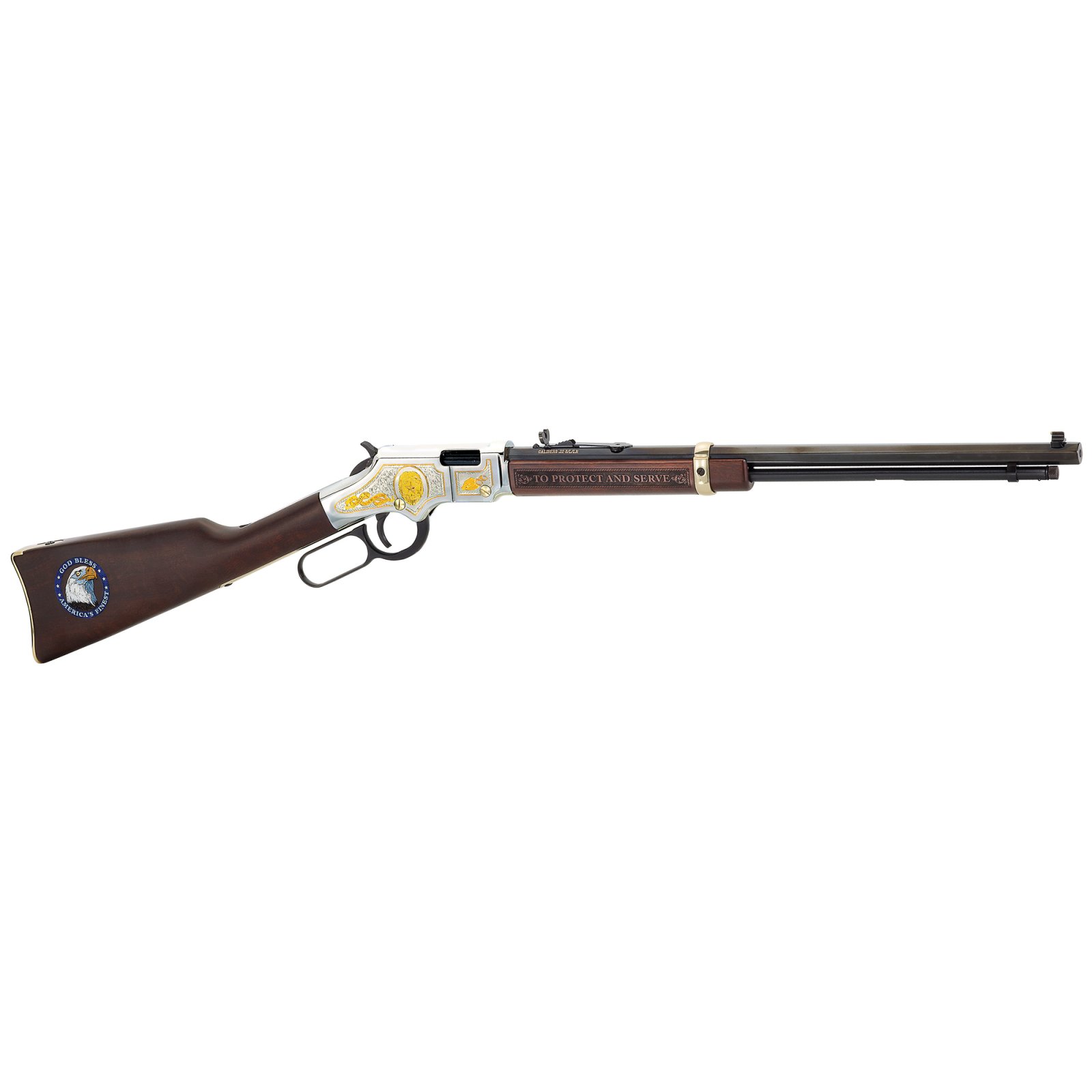 Henry H004LE Golden Boy Law Enforcement Tribute Lever Action 22 Short,Long,LR 16 LR/21 Short 20" Nickel Plated American Walnut Right Hand