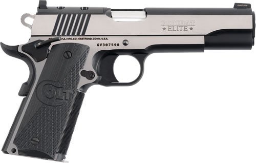 Colt 1911 Combat Elite Commander OR Pistol 45 ACP 5 in. Stainless w/Black PVD Two Tone 8 rd.