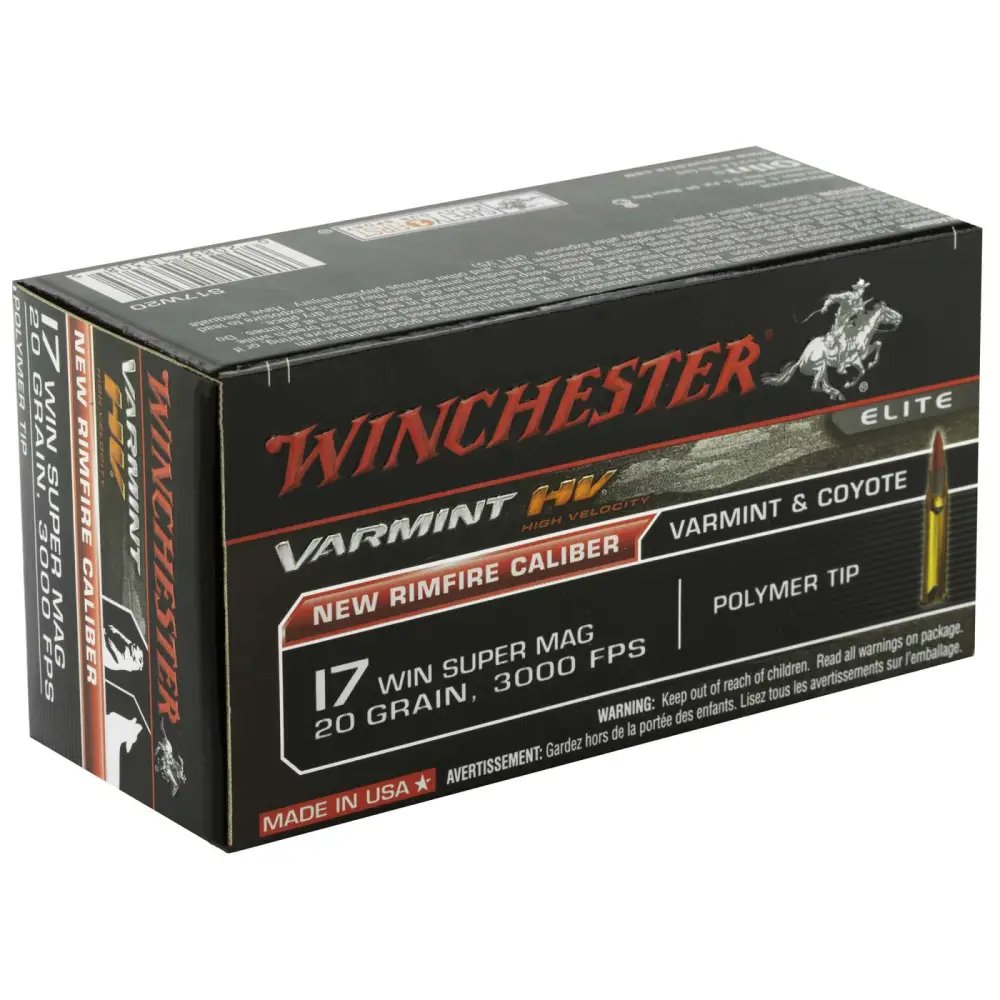 Winchester Ammo S17W20 Varmint HV 17 WSM 20 gr Polymer Tip 50 Bx/10 Cs - Winchester - POLYMER TIP