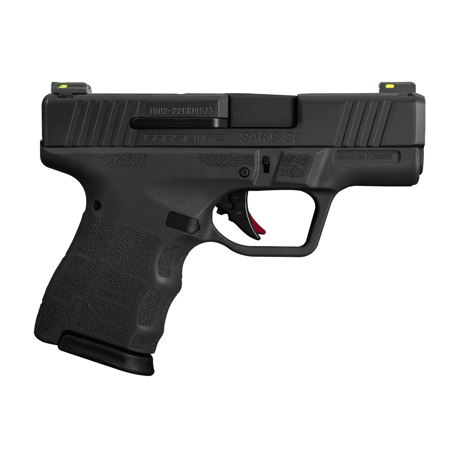 SAR USA SAR9SCBL SAR9 SC Sub-Compact Frame 9mm Luger 12+1 3.30" Black... - SAR USA - 9mm