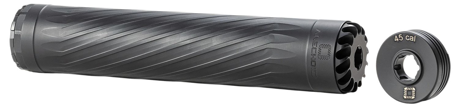 Anechoic X45LB Titanium Mini-Can 1.62" Black/Stainless 5/8"x24 - ANECHOIC - 45/454 Casull/458Mag