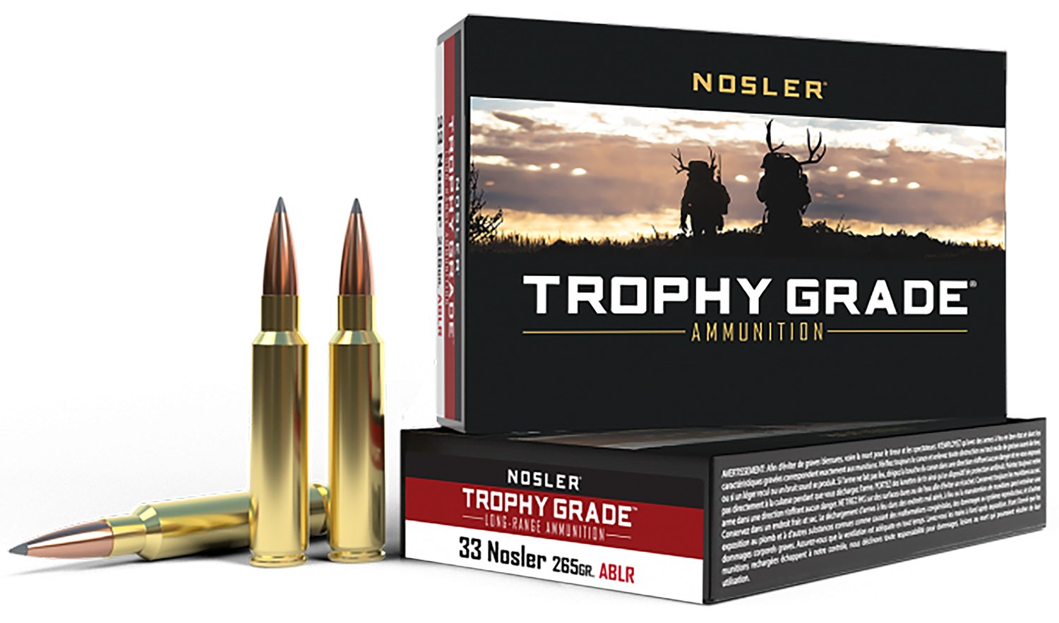 Nosler Trophy Grade Long Range 33 Nosler 265 Grain Brass 20 Rounds