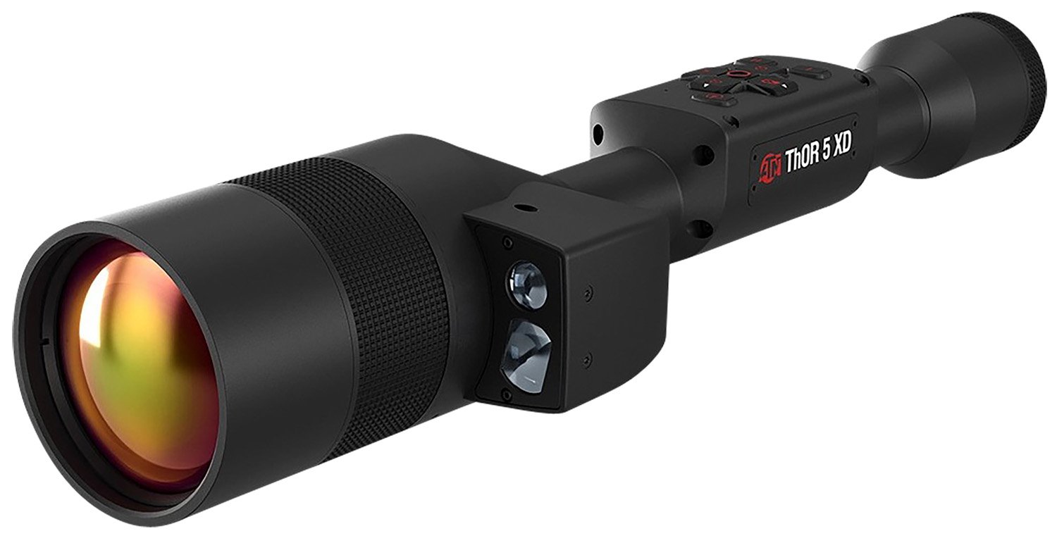 ATN Thor 5 XD LRF Thermal Rifle Scope: 3-30x Magnification, 1280x1024 HD, 30mm Tube, Quad Core, WiFi & Bluetooth, Ballistic Calculator, USA Origin