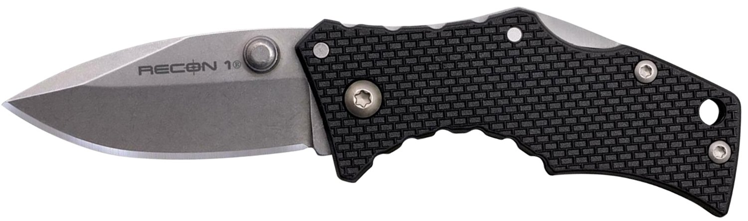Cold Steel Micro Recon 1 2 in Spear Point Plain Stonewashed 4034 SS Blade - Cold Steel - SPEAR POINT