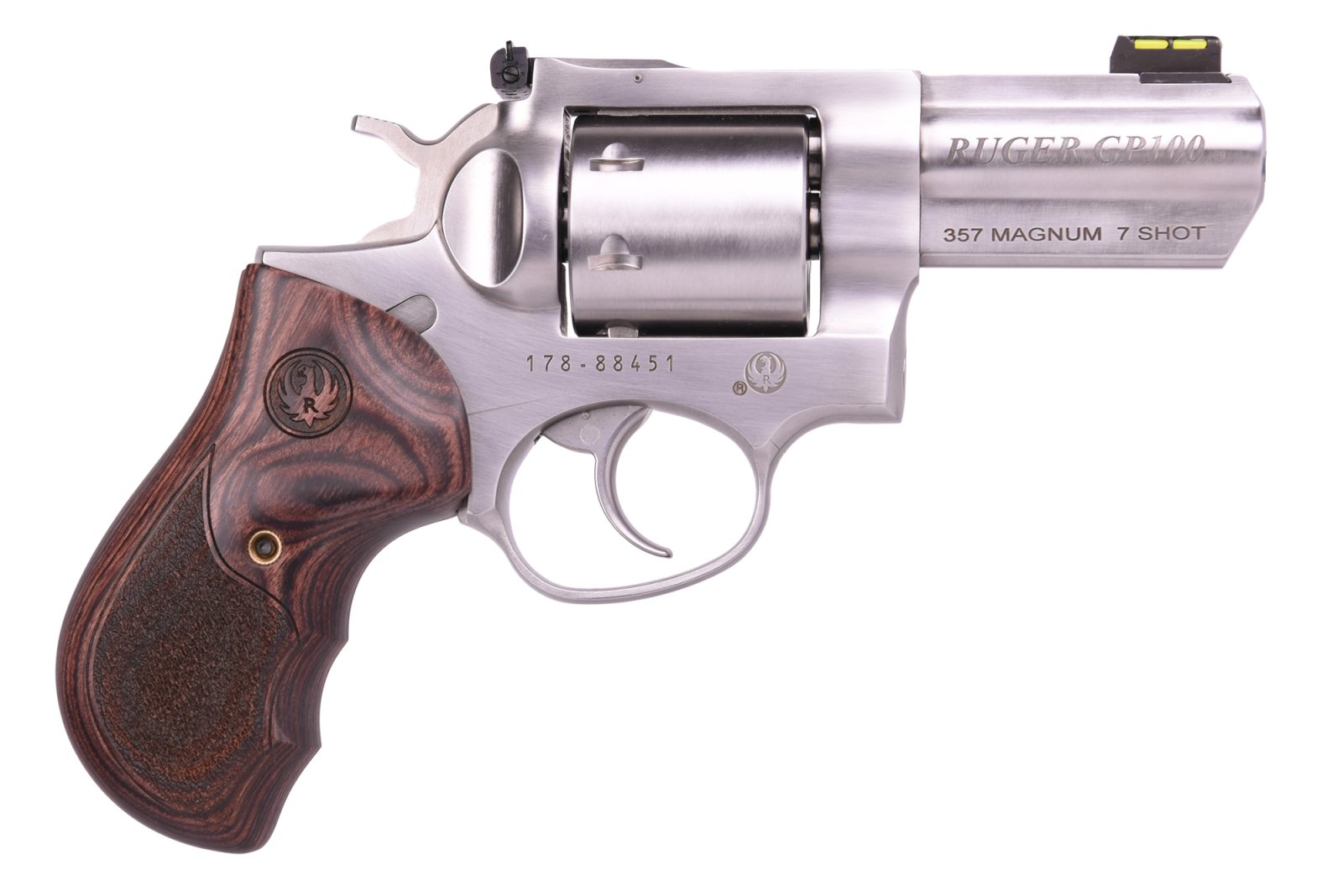 Ruger GP100 .357Mag/.38Spl Revolver 3" 7rd SS/Wood - Ruger - 357 Magnum | 38 Special