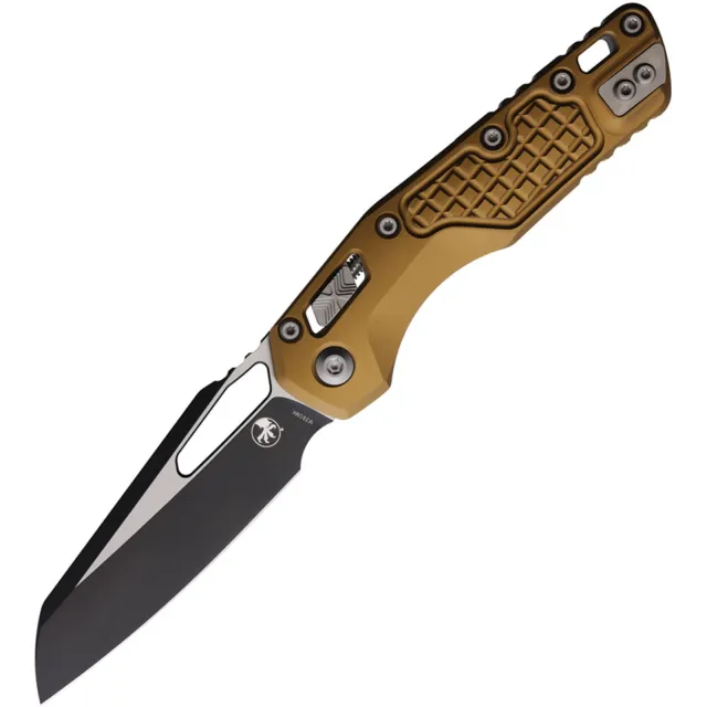 Microtech MSI 210-1FRTA 3.88 In Wharncliffe Black Frag Tan Handle