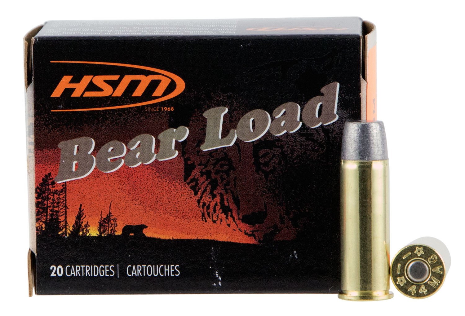 HSM 44M15N20 Bear Load .44 Rem Mag 305gr Wide Flat Nose 20 Rounds