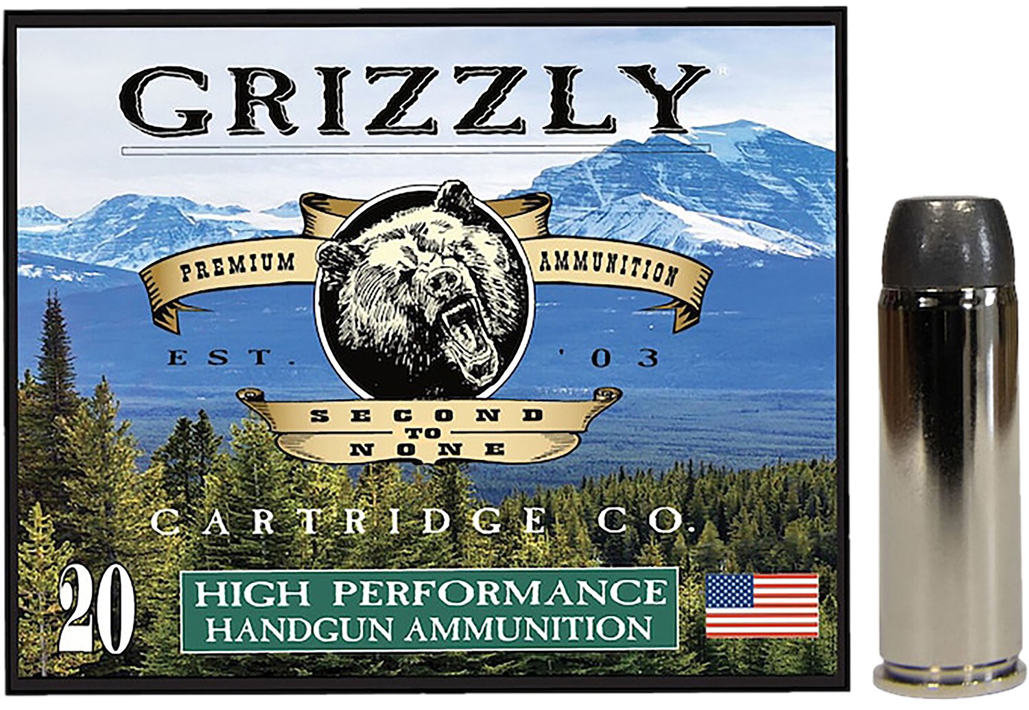 Grizzly Ammo GC45C4 45Colt 265gr Wide Flat Nose Gas Check 20 Per Box-1...
