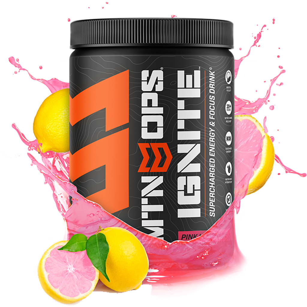 MTN OPS Ignite 1104400145 Pink Lemonade Energy Drink, 20+ Hour Focus