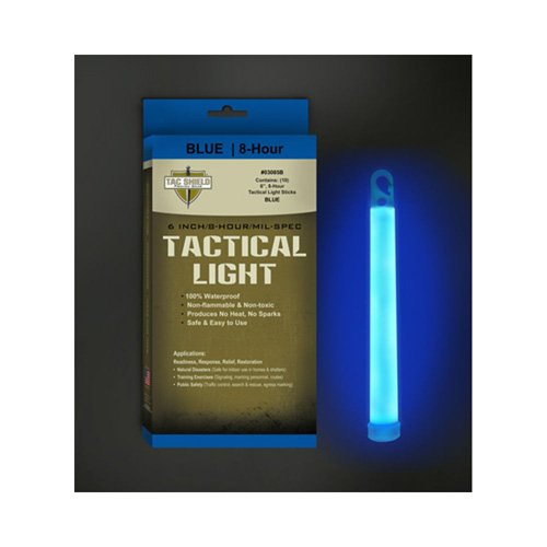 TacShield 03085B Tactical 8-Hour 6" Blue Light Stick 10-Pack