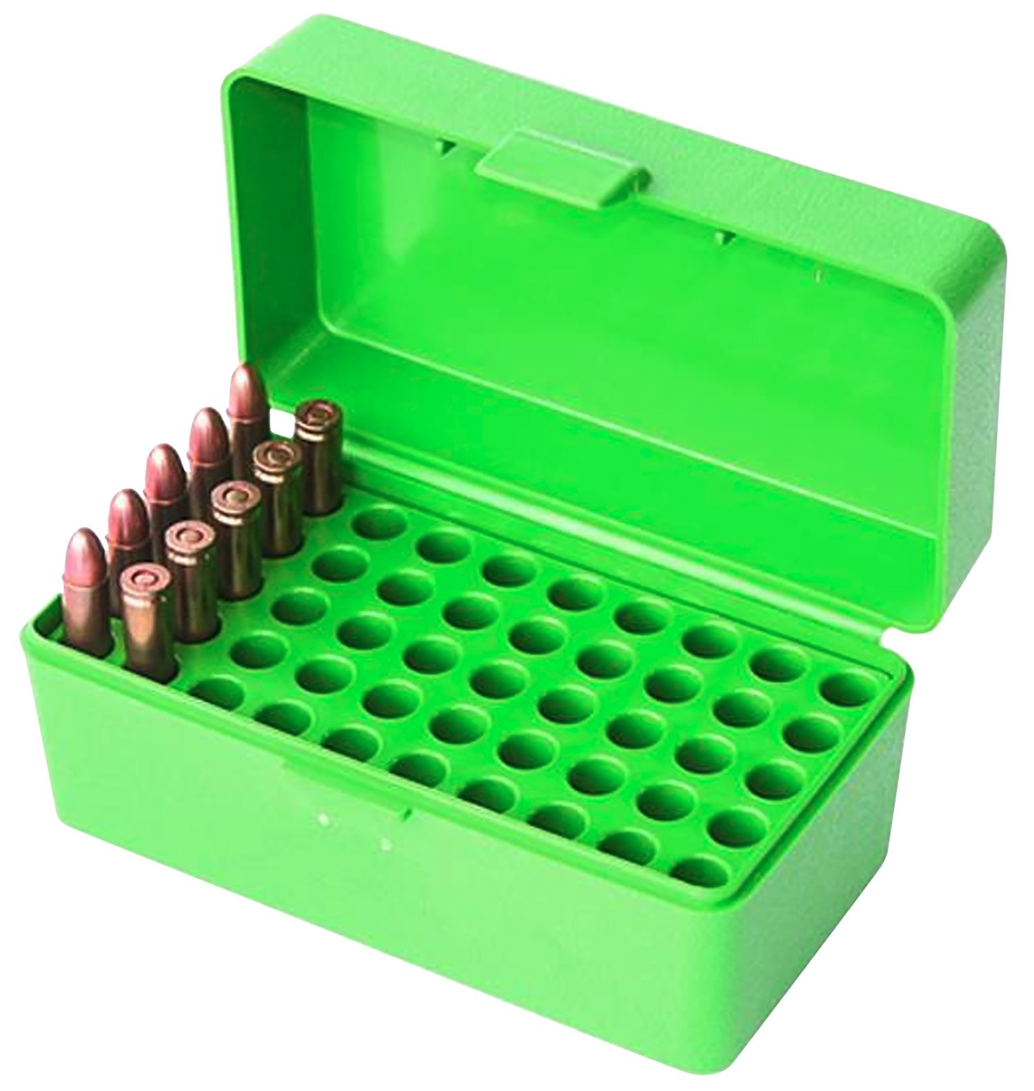 MTM Case-Gard 50 Round Flip-Top 22 Hornet Green Ammo Box (22-HORN-10) - MTM Case-Gard - AMMO BOX