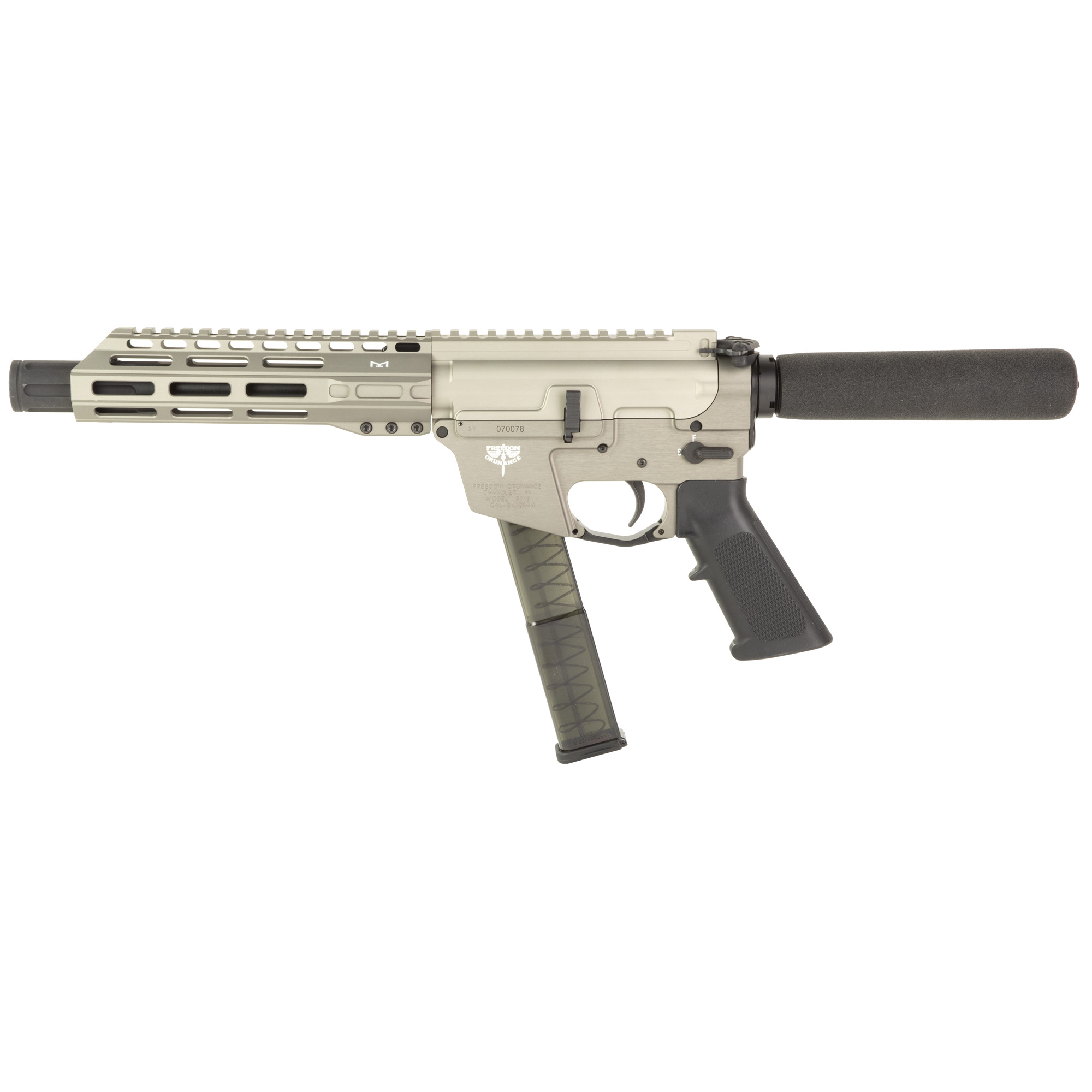 Freedom Ordnance FX9P8T-FDE 9MM Pistol, 8" Barrel, FDE, 32 Rounds