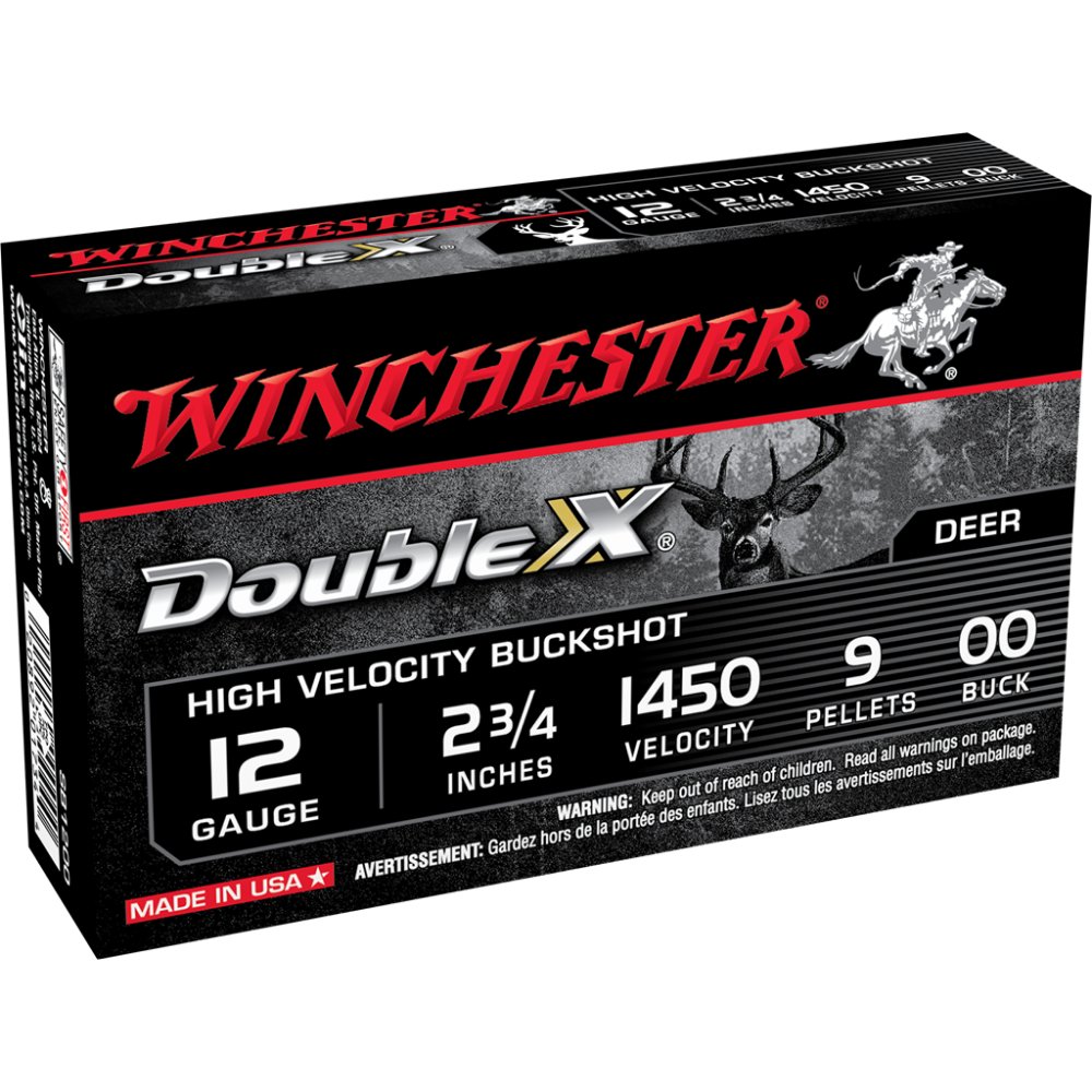 12 Ga Lead-00 Buck 9 Pellets 2-3/4" 5 Rds Winchester Shotgun Ammo - Winchester - LEAD