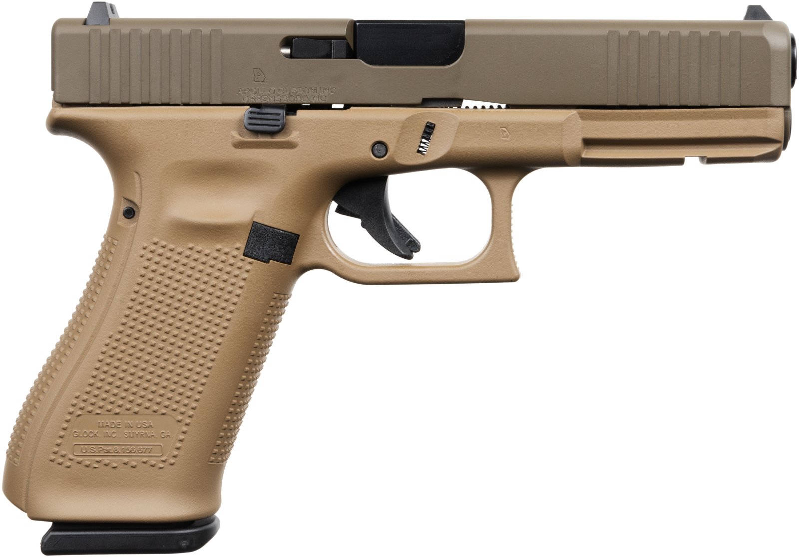 Glock 17 Gen5 Apollo Custom 9x19 4.49 in Cerakote Patriot Brown 171