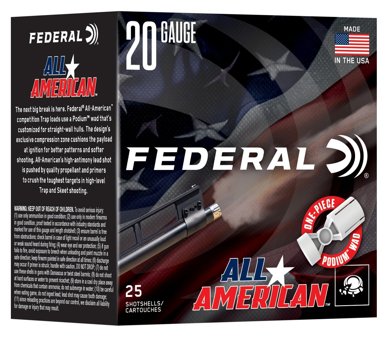 Federal FAA20 8 20 Gauge 20GA 22-3/4" 7/8OZ #8 - Federal Premium Ammunition - 20 GAUGE