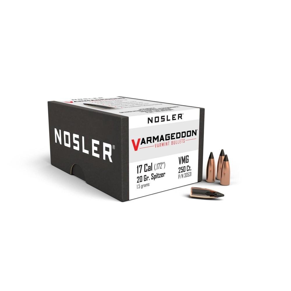 Nosler VarMageddon .17 Caliber 20 Grain FB-Tipped 250 Count Bullets - Nosler - 17 CAL .172