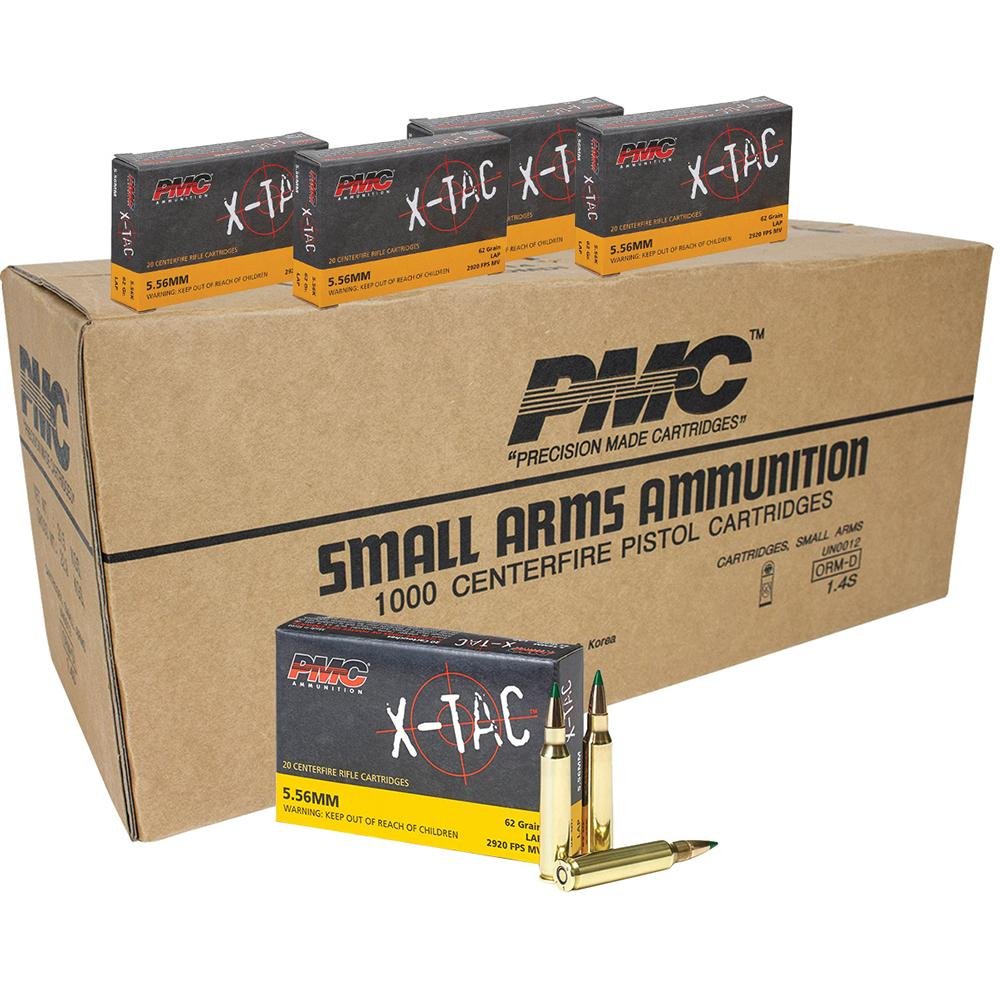 PMC 5.56K X-TAC 5.56 NATO Rifle Ammo, 62 Grain LAP, 1000rd Case