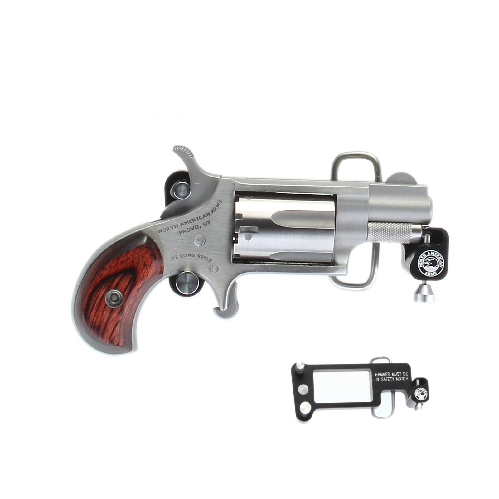 NAA Mini-Revolver 22 WMR Stainless/Matte Wood 1.13 in. 5 rd. - NAA - 22 MAGNUM
